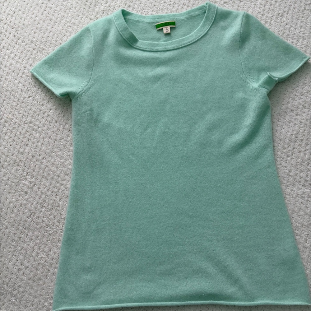 J. Crew Short-sleeve cashmere sweater mint green women’s small